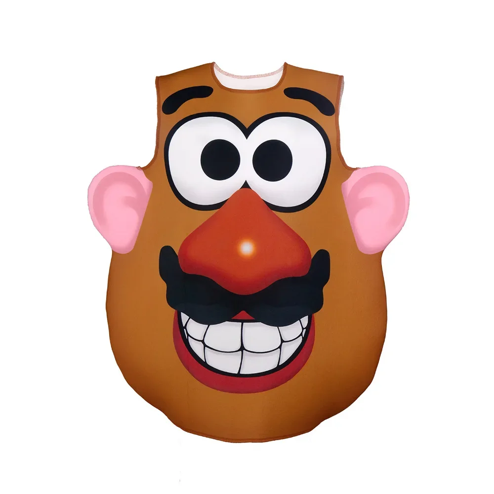 Funny Potato Head Couple Costume Halloween Mr and Mrs Matching Outfit Cartoon Vegetable Themed Cosplay Tunic Disguise Dress Up image 3