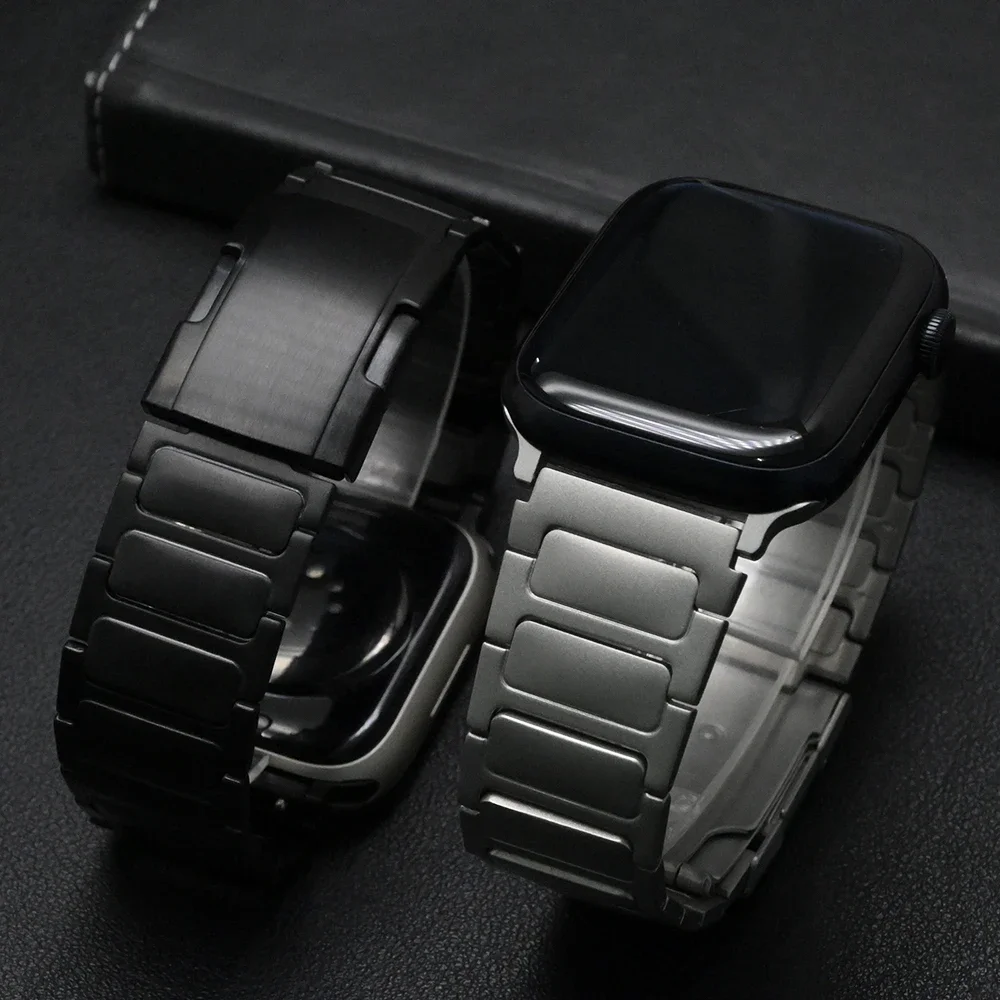Титановый металлический ремешок для Apple Watch Ultra2 49 мм, деловой ремешок для iWatch Series 9 8 7 45 мм 6 5 4 Se 44 мм, роскошный браслет из сплава