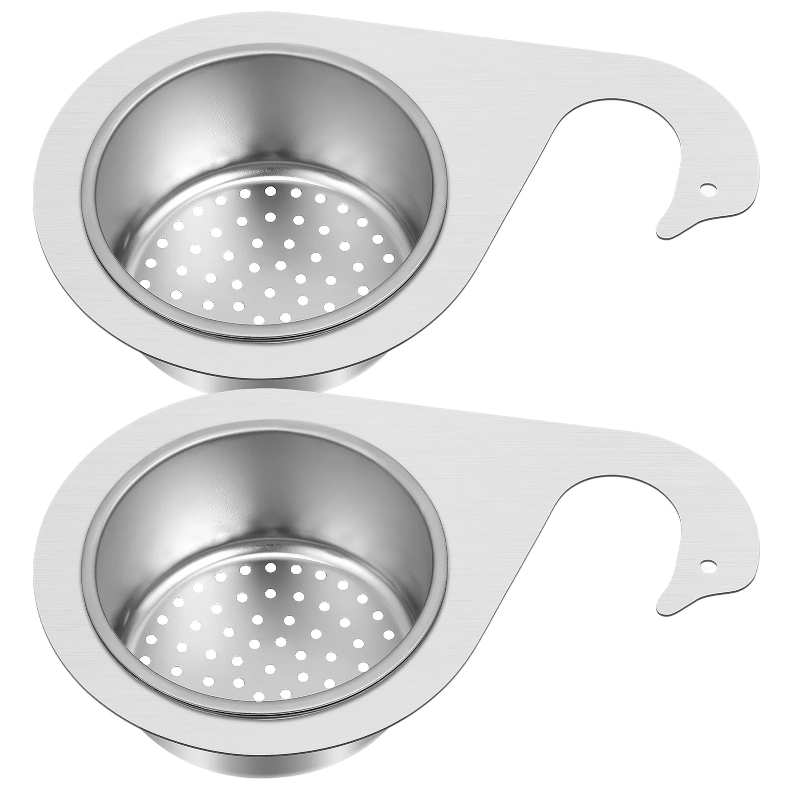 

2Pcs Stainless Steel Sink Filter Basket Elegant Round Shape Swan Handle Kitchen Drain Strainer Food Waste Collector Durable Mesh