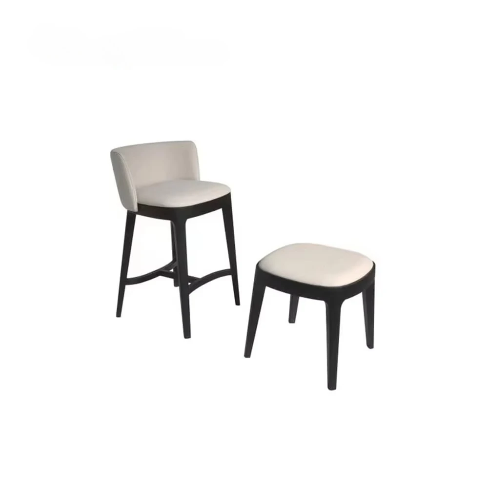 

-Modern wood frame high stool lounge chair family dining kitchen apartment bar