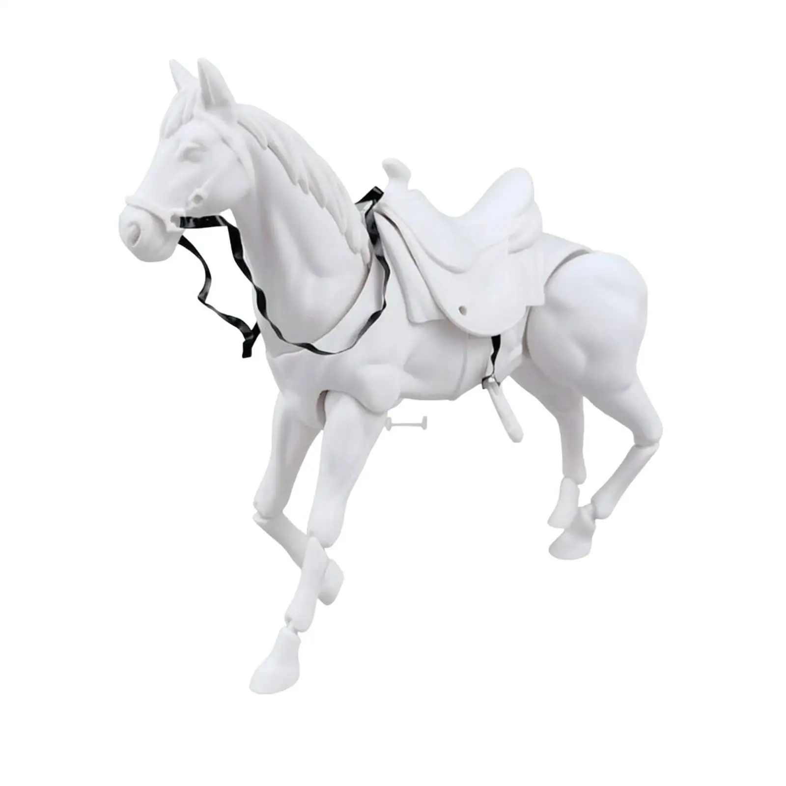 PVC Articulated Horse Model Unpainted White 14cm for Custom Paint Practice Equestrian Decor Pony Toy Hobby