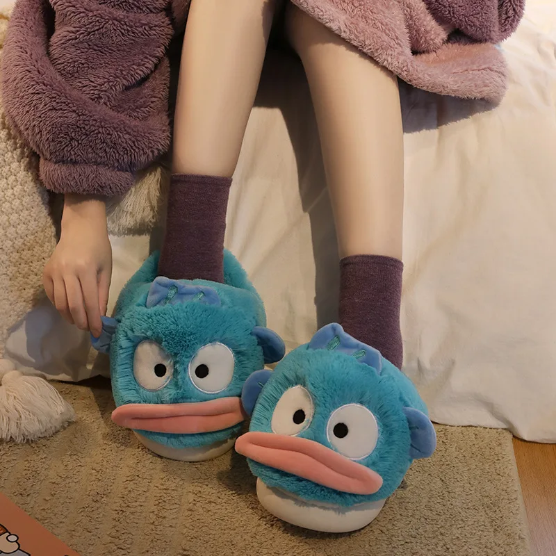 Clown Fish Cotton Slippers Are Non Slip Warm And Comfortable With Fuzzy Fur They Are Suitable For Indoor Couples And Families