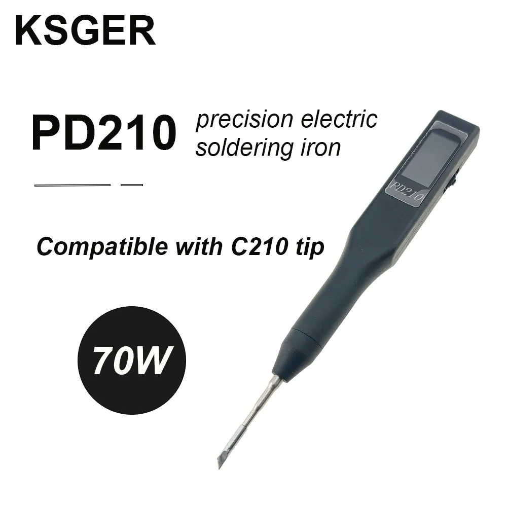 KSGER C210 Portable Soldering Station PD210 For JBC Iron Tips USB Welding 1.3 Inch TFT DIY Electric Tools Auto-Sleep 70W