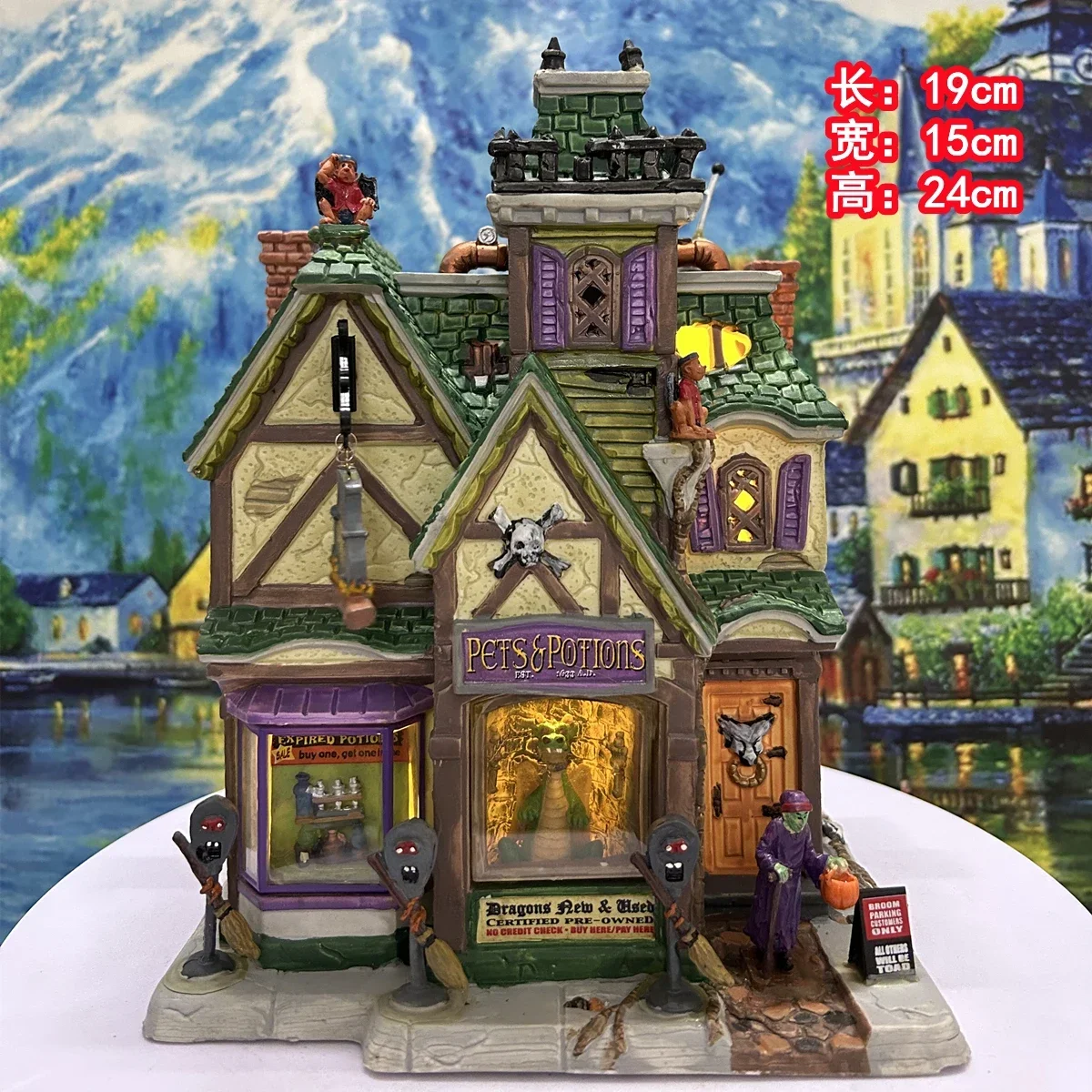 Lemax Ceramic House Figurine Party Decoration Miniature European Building Home Fun Furnishing Living Room Decorative Ornament