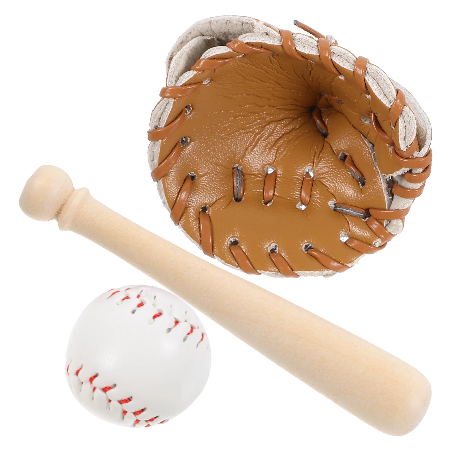 Baseball Model Miniatures Bats DIY Supply Decorative Glove Sports Balls for Crafts Three Piece Suit Outdoor