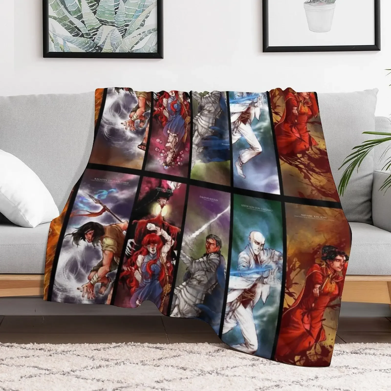 The Stormlight Archive Epic Fantasy Novel 2022 By Brandon Sanderson Character Fanart Collage Throw Blanket Softest Blankets