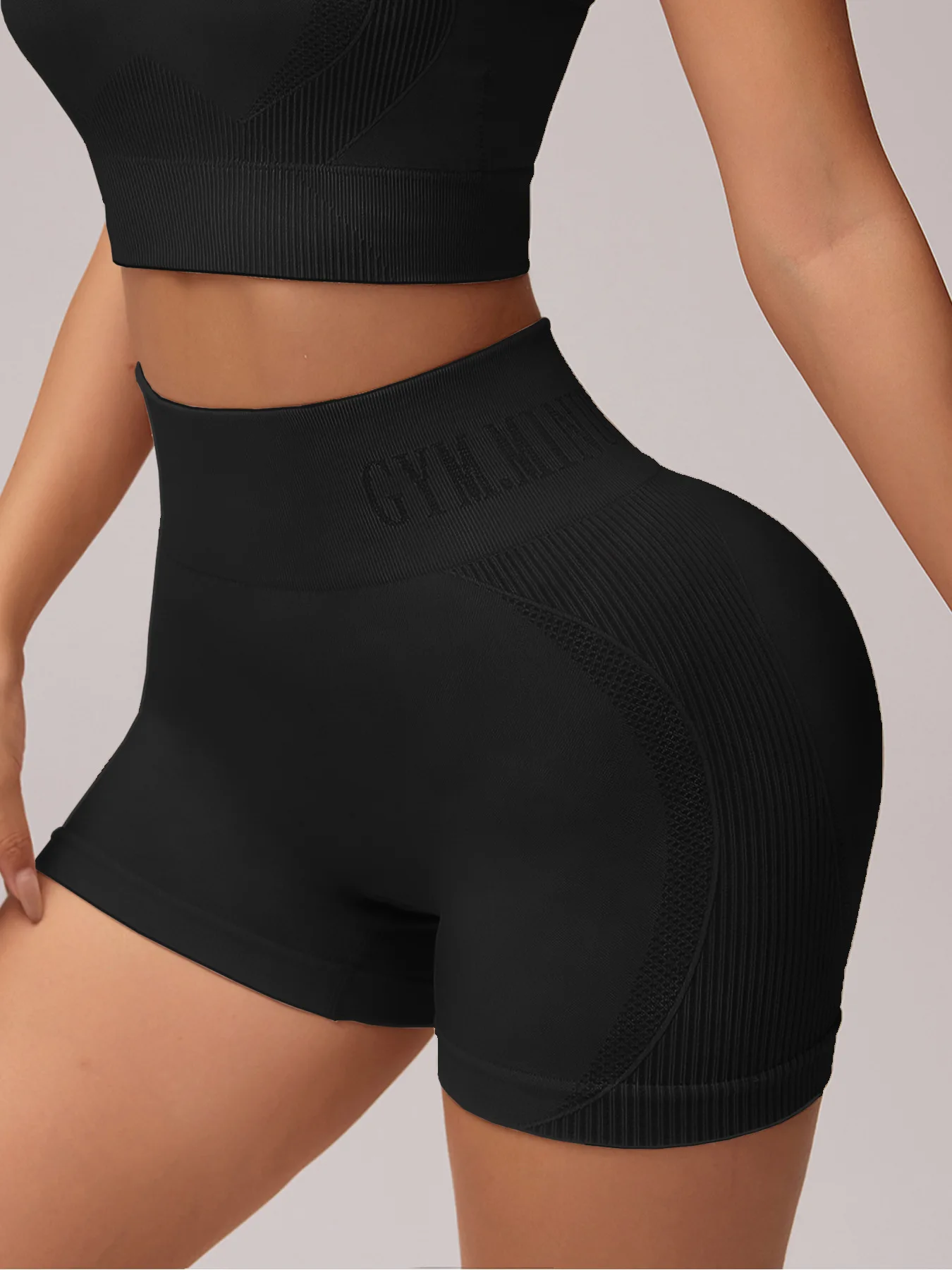 Damen Sand-Wash High-Waist Yoga-Shorts mit Bauchkontrolle und Po-Lifting-Effekt, Hochelastische Slim-Fit Sporthose für Laufen, Fitness und Workout – Detail 32