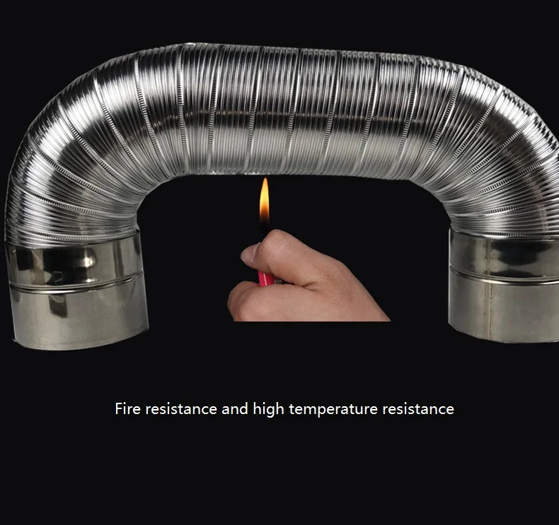 ∅70mm 1m Aluminum Semi-flexible Pipe with Stainless Steel Connector Smoke Exhaust Tube of Water Heater/Bathroom Ventilation Duct