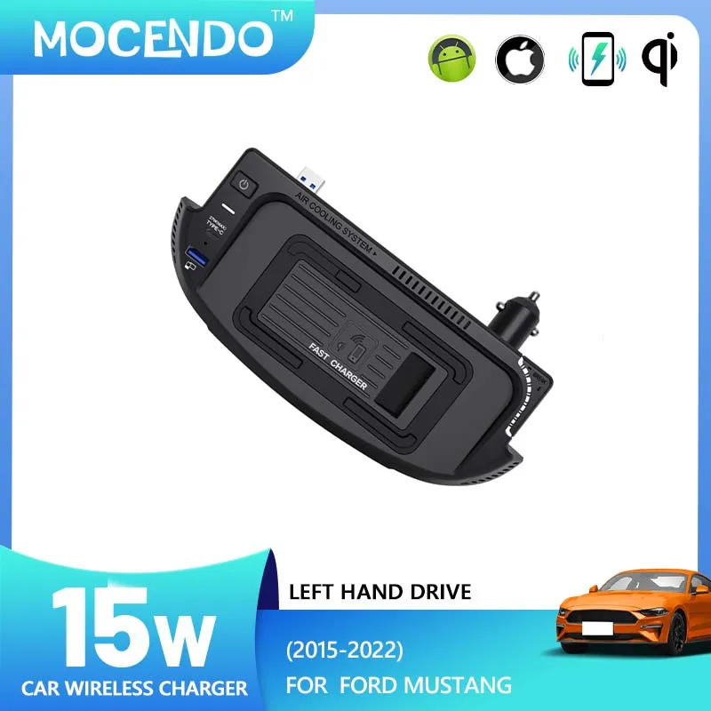 

For Ford Mustang 2015-2022 car charger adapter Car Wireless Charging QI Phone Charger Fast Charger Charging Panel Pad