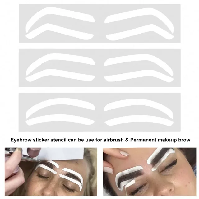 10 par jednorazowe przewodnik do kształtowania brwi dla aerografu taśma kształtująca brwi Microblading brwi pomocniczy szablon naklejka przybory do makijażu