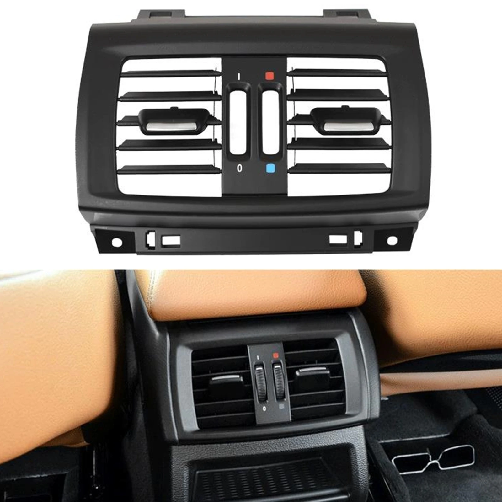 

Center Console Rear Air Conditioning Vent Outlet Dash Flow Grill Frame For BMW X3 F25 X4 2011 2012 2013 2014 2015 2016 2017 2018