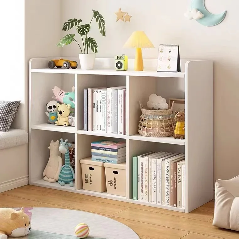 Bookcase Children's floor-to-ceiling bookshelf Living room can store lattice cabinets Free combination lockers Eight lattice