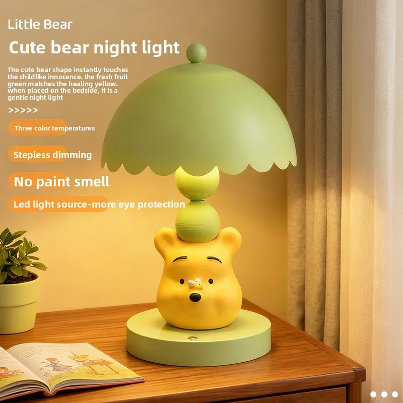 

Cute bear table lamp bedroom night light high value table lamp home living room desktop ornament creative birthday gift