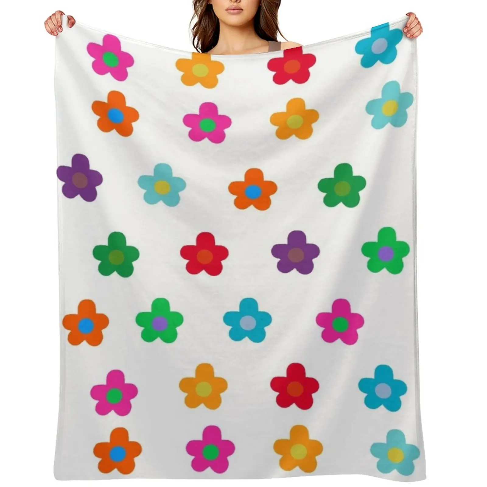 

colorful flowers pack Throw Blanket Soft Plaid christmas gifts Thermals For Travel Cute Blankets