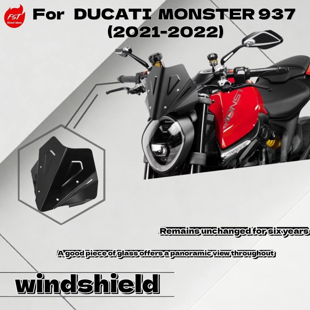 

For D ucati Monster 937 Motorcycle Aluminum Alloy Racing Front Windshield Modified Wind Deflector Accessories