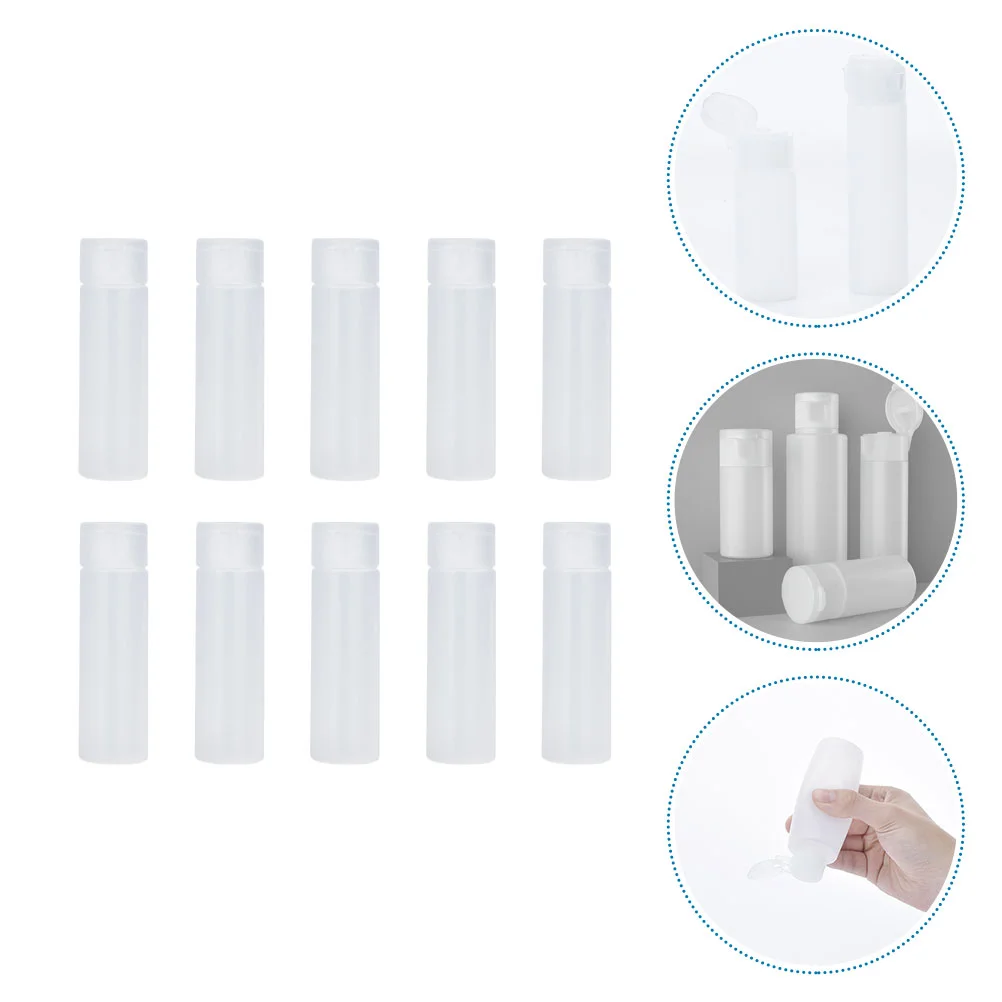 Contenedor dispensador transparente con tapa abatible, filtros para botellas de champú, color blanco o de viaje, 10 Uds.