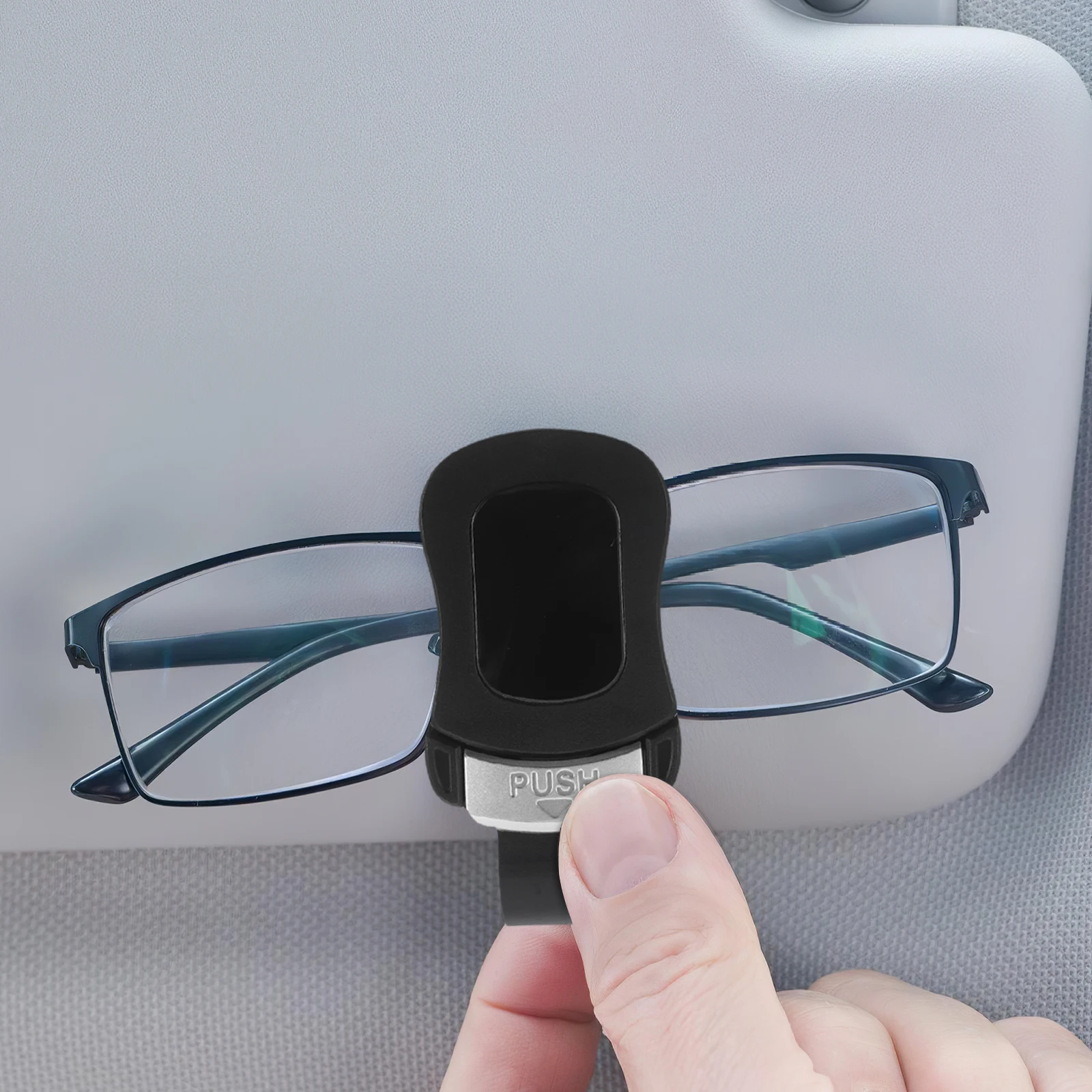 

2pcs Car Visor Sunglasses Clip Eyeglass Holder For Sun Visor Sponge Padded Scratch Resistant Easy Install Compatible With Most