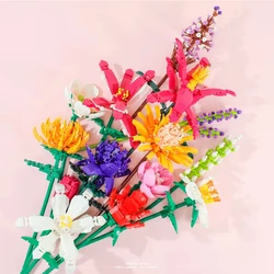 DIY Building Block Bouquet Toy Home Decoration Plant Flower Assembly Brick Girl Toy Child Gift