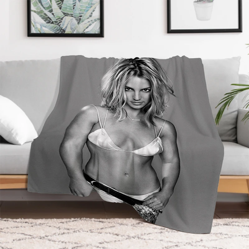 American Singer Britney Spears Blanket Sofa Blankets & Throws Bedspread on the Bed Furry Winter Knee Warm Baby Bedspreads Fleece