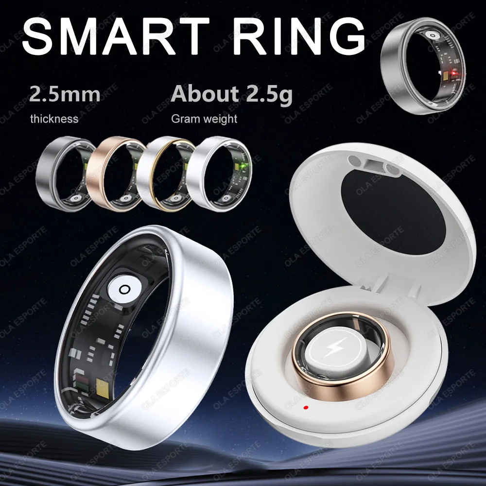 2024 New For Samsung Galaxy Ring Heart Rate Blood Oxygen Monitoring Rings Multi Sport Modes IP68 Waterproof Smart Ring Men Women