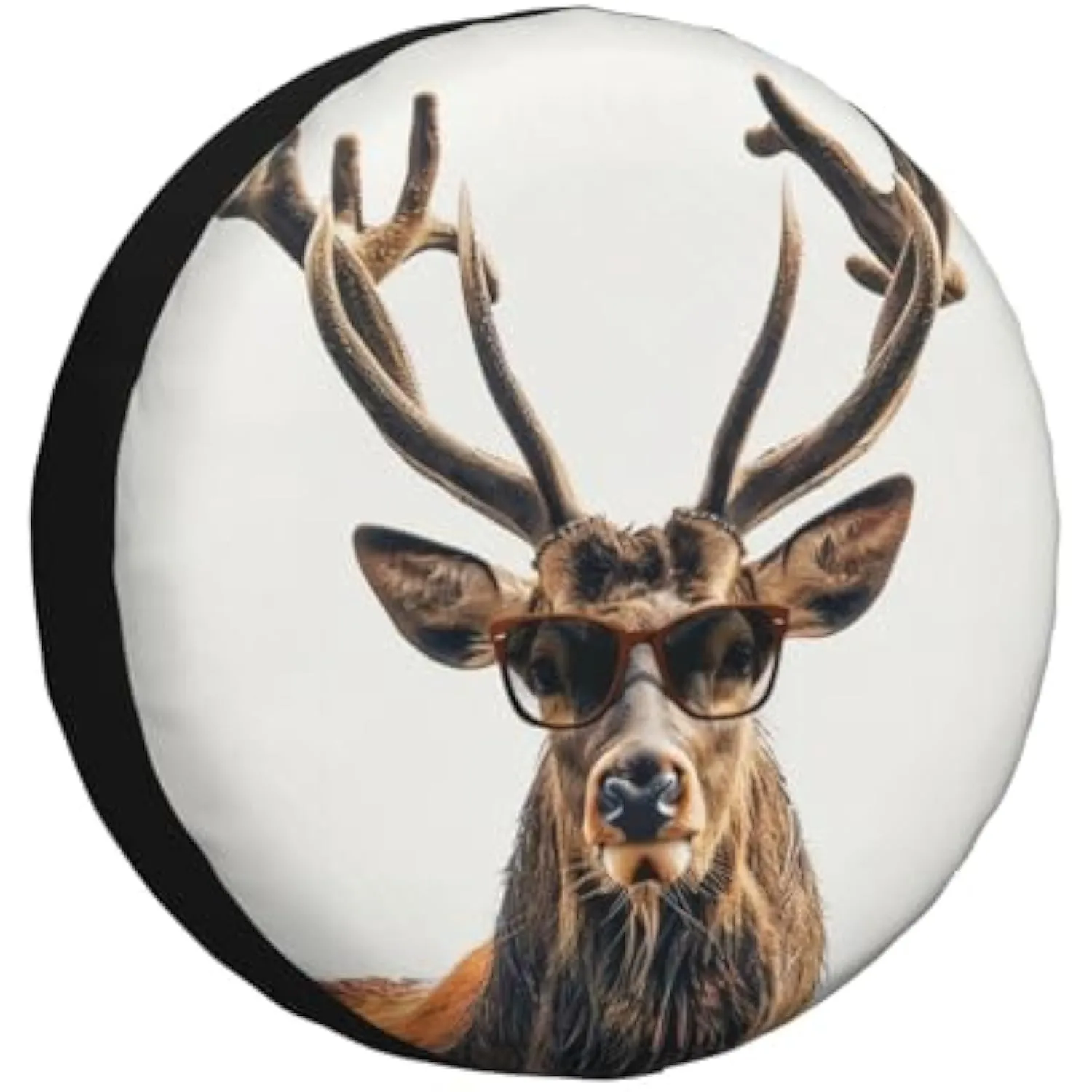 

Hipster Deer With Glasses Spare Tire Cover Weatherproof Universal Fit for SUV Truck Camper