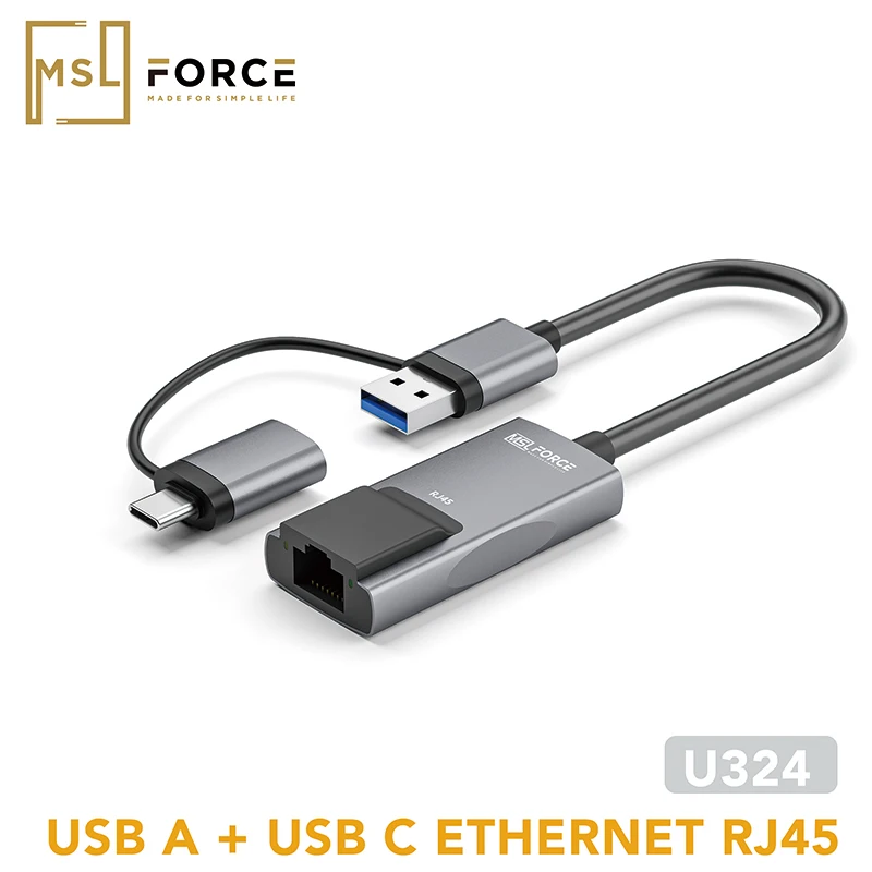 منفذ مزدوج USB نوع C HUB USB 3.0 RJ45 محول إيثرنت لماك بوك اير 2020 M1 لتوسيع المزيد من USB3.0 HUB وشبكة Gigabyte