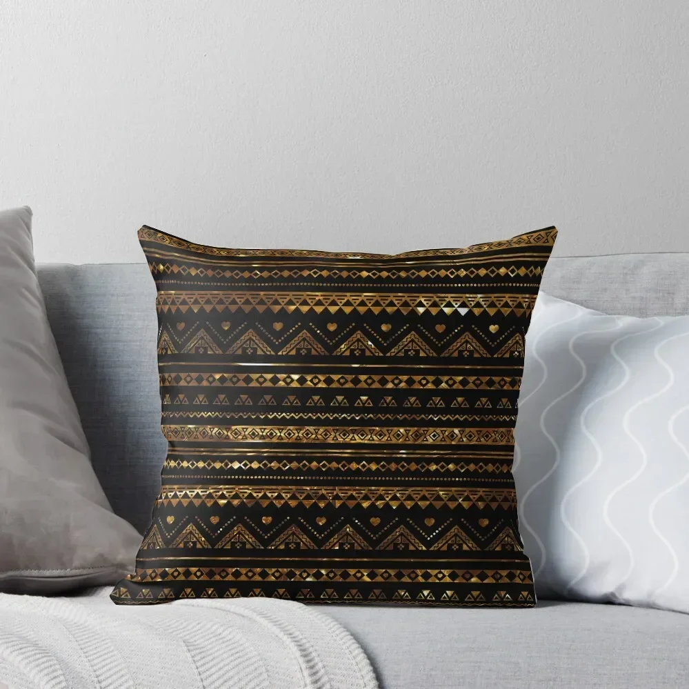 

Aztec Black Tinsel Gold Throw Pillow Decorative Cushions For Luxury Sofa Pillows Aesthetic Decorative Cushion pillow