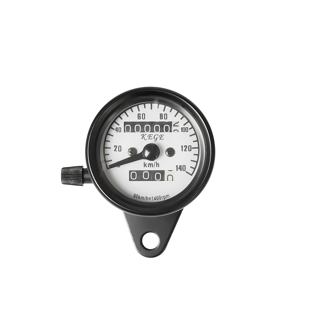 Universal Motorcycle DC 12V Odometer Speedometer Tachometer Motorbike Refit Vintage Instrument Scooter Motor Retro Black Meter