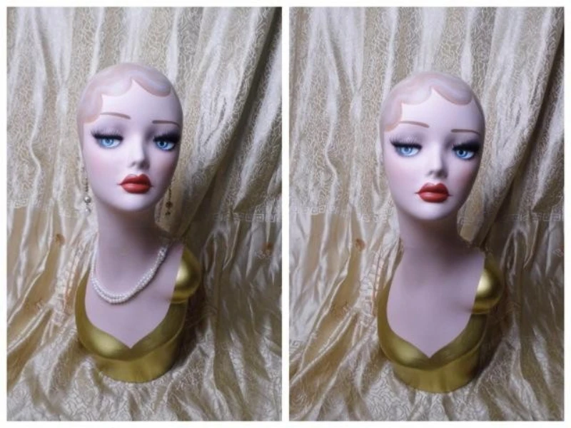 

Fiberglass Vintage Female Mannequin Dummy Head Manikin Doll Heads for Wigs Hat Jewelry Display