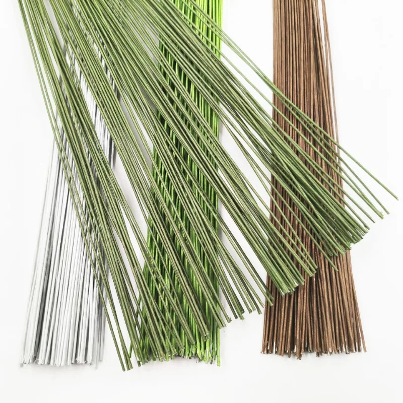 100 Stück/Set # 20 # 26 Papier-Blumendraht, 40 cm lang, Eisendraht, 1 mm, 0,4 mm, verwendet für die Herstellung von DIY-Nylonstrümpfen, Blumenzweigen – Detail 6