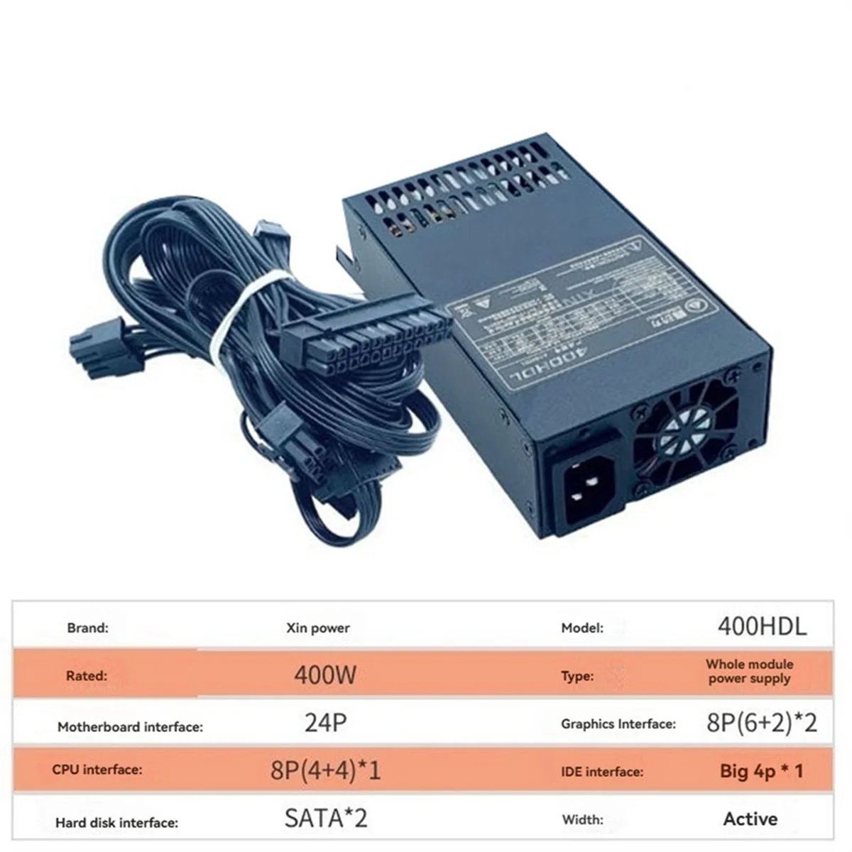 400W PSU ATX Full Modular Power Supply FLEX Module Power Supply Low Noise for Small 1U (Flex ITX) Computer Chassis