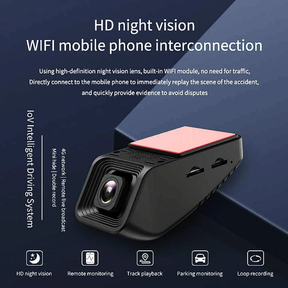 4G Mini Dual Dash Cam FHD 1080P WiFi GPS Tracker Live Remote Monitor Loop Video Recording 24H Parking Guard Night Vision