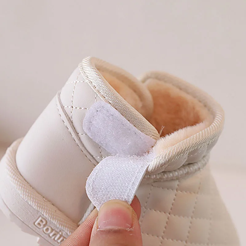 Baby Girls Snow Boots Autumn Winter Children Warm Outdoor Cotton Shoes Waterproof Windproof Anti-Slippery Plush Kid Casual Boots