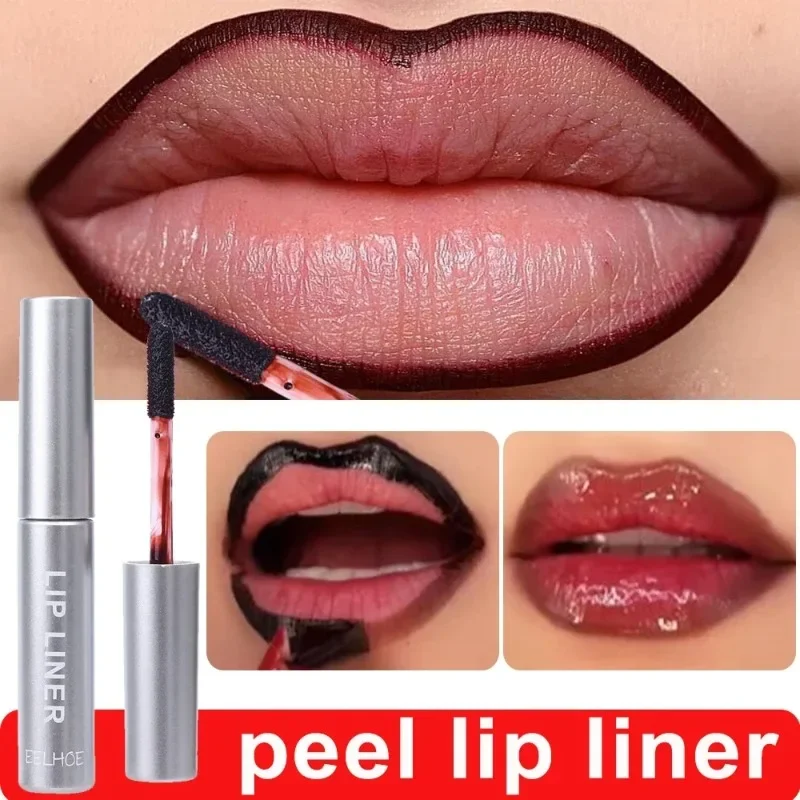 Peel-Off Tattoo Lipstick Waterproof Highly Pigmented Matte Lip Tint Red Brown Contour Lip Stain Cosmetic Rapid Film-formin Hot