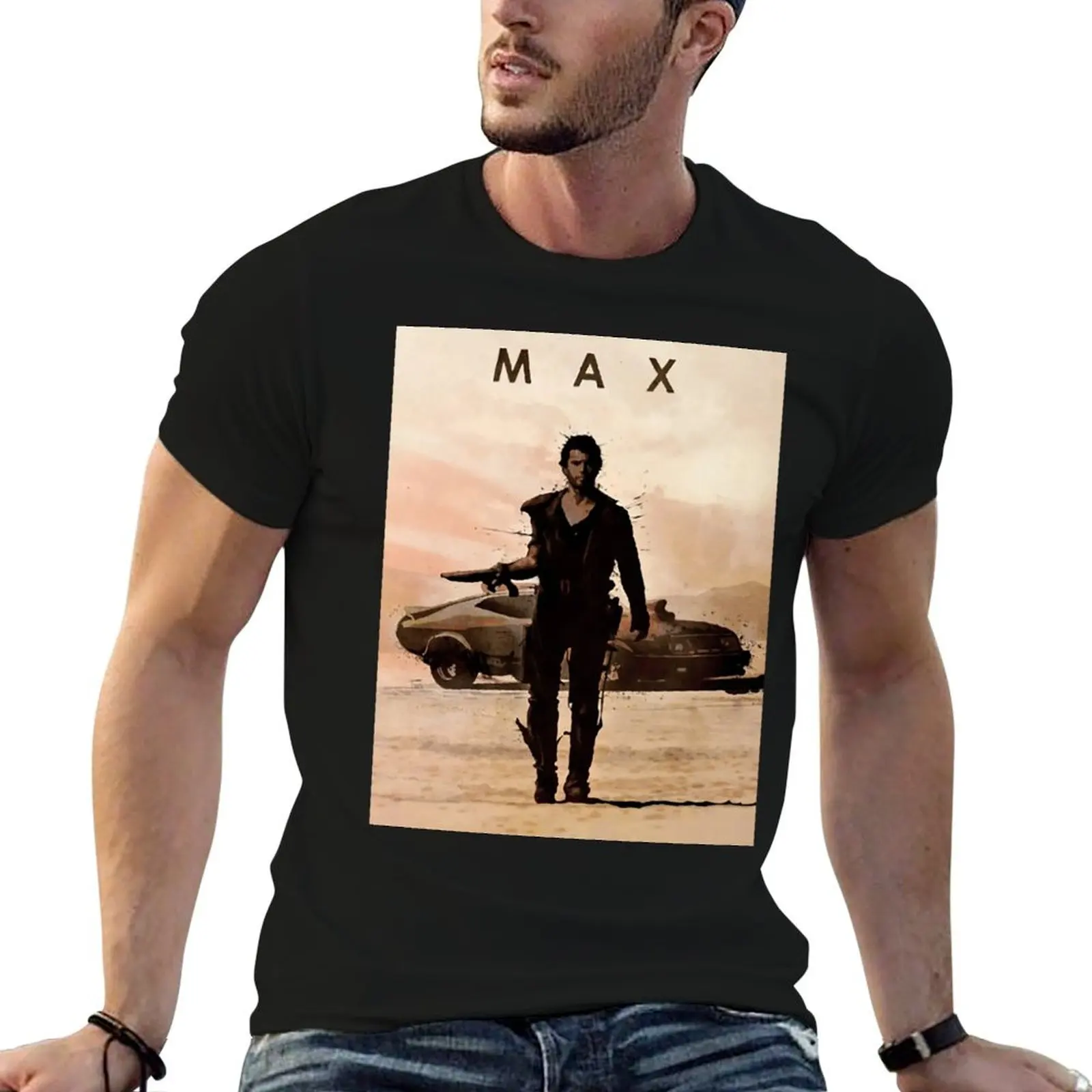 Max rockatansky- V8 Interceptor - Car Legends T-Shirt Large Size Soft Cotton T-Shirt