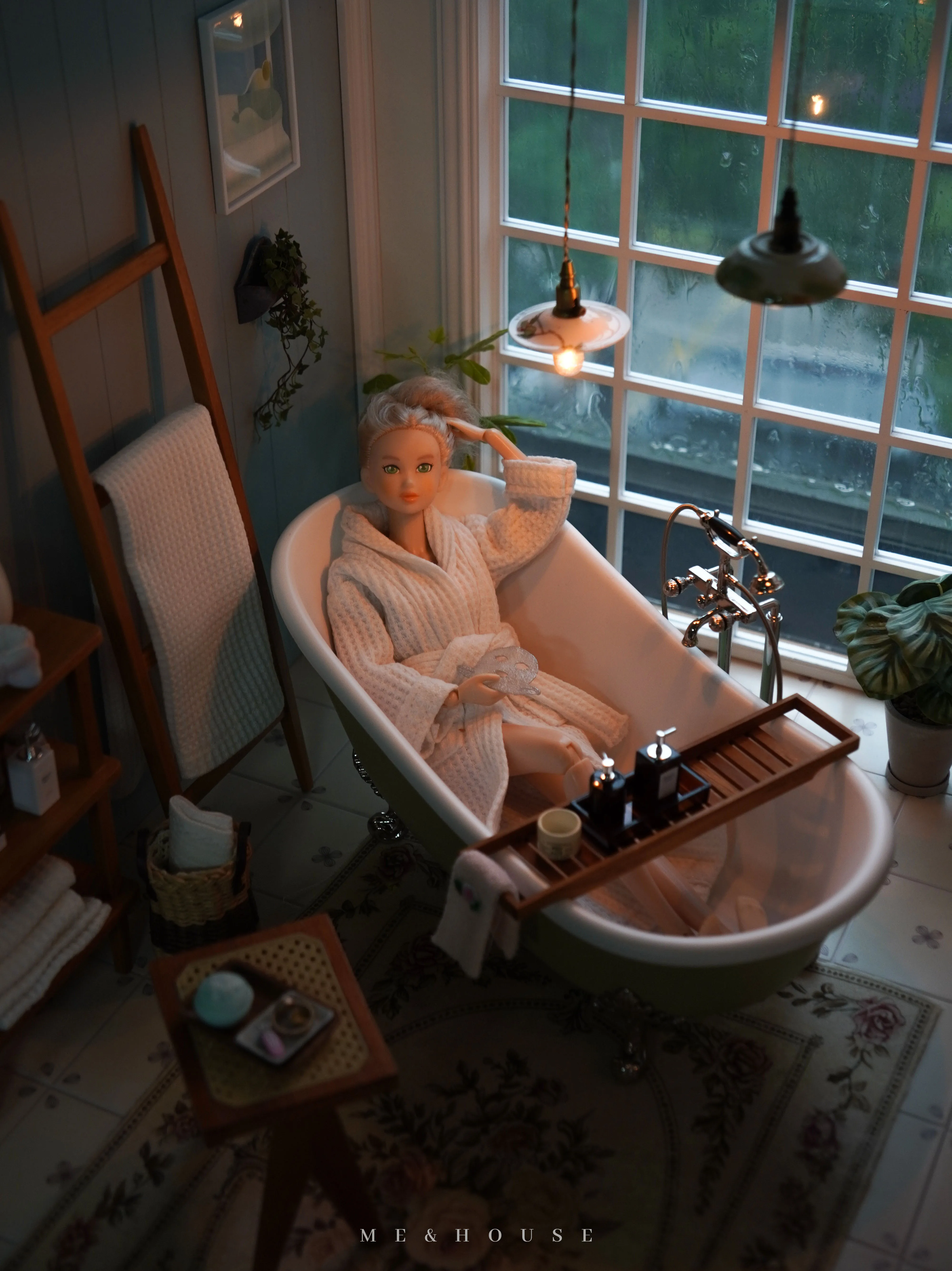 1/6 bjd ob11 miniatuur poppenhuismeubilair Mini-model verticale kraan voor badkamermeubilair