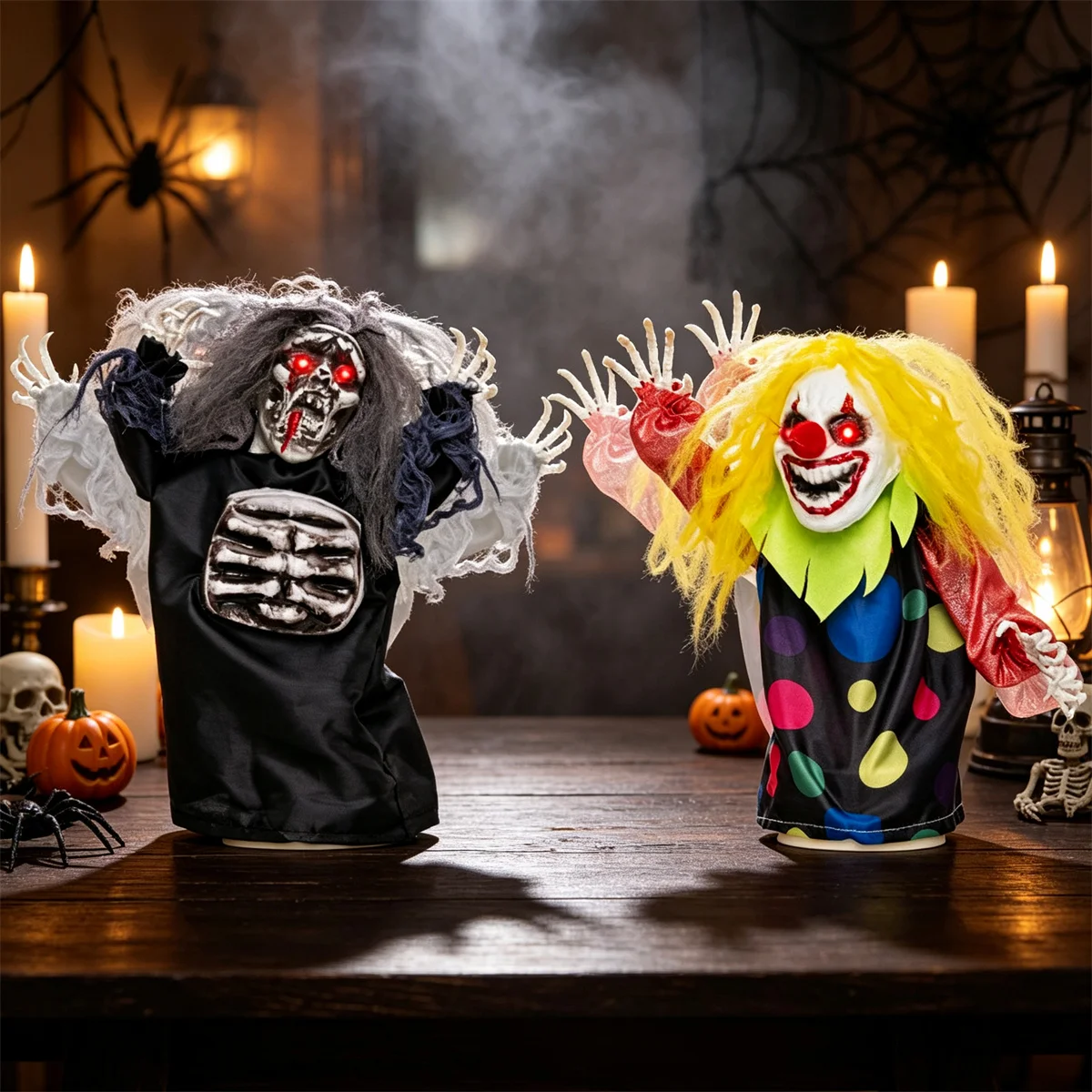2 Pcs Sound Activated Halloween Animated Decorations, 11