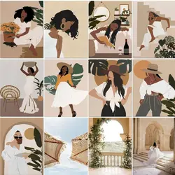 PhotoCustom Modern Painting By Numbers Cartoon Figures Gift Artwork Pictures With Numbers Wall Art Canvas Painting For Adults