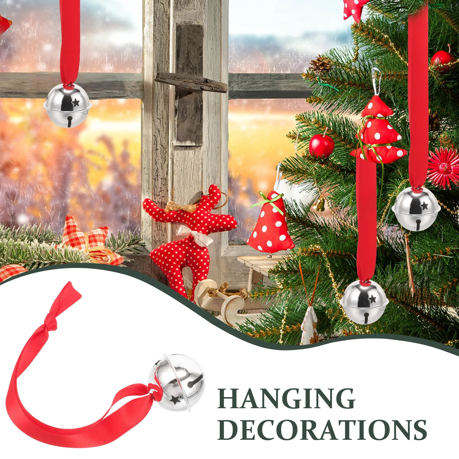 

9Pcs Christmas Tree Bells Hanging Ornaments Small Bell Decorative Xmas Pendants Festive Holiday Home Decor Xmas Tree Ornament