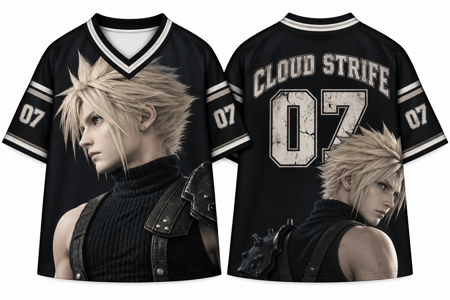 Japan Game Final Fantasy Cloud Strife Tifa Aerith Sephiroth Graphic T-Shirt All Over Print Jersey Breathable Quick Dry Tee