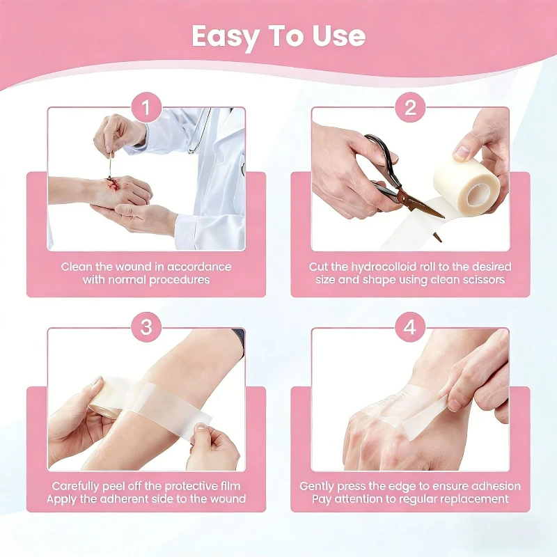 Minor Skin Injury Recovery Accessory 2 Boxes Trimmable Bandage Tape Roll Instant Apply Outdoor First Aid Protector