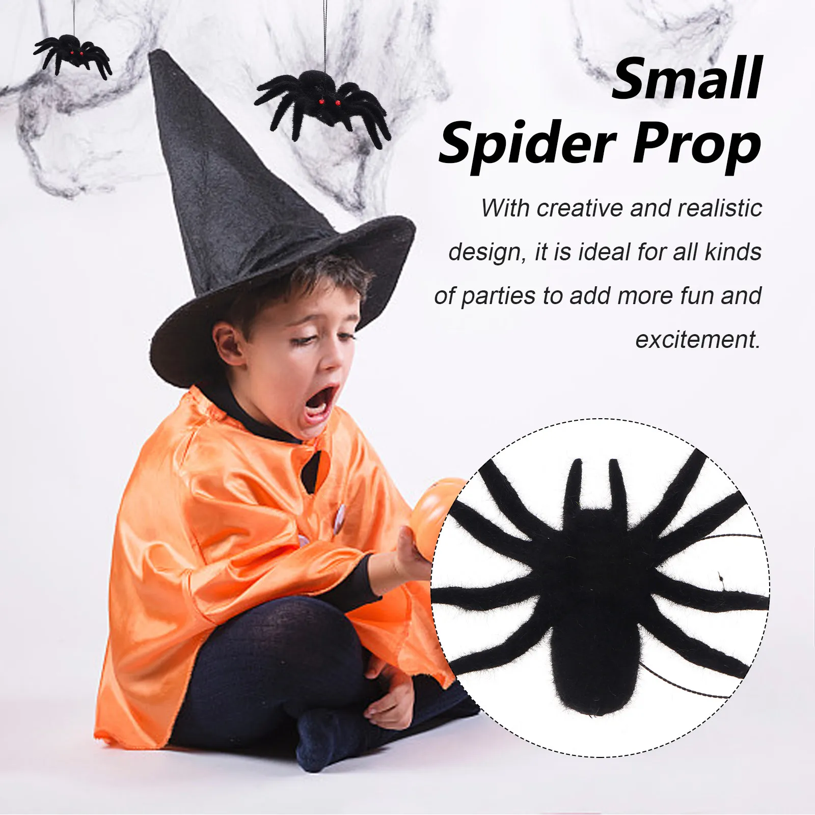 

10Pcs Small Spider Prank Props Realistic Halloween Decoration Lifelike Spider Simulation Prop Halloween Prank Prop