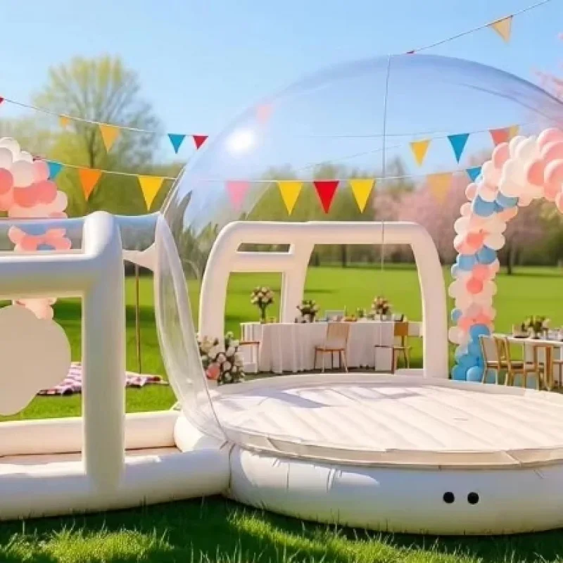 Commercial PVC Crystal Dome Inflatable Balloon Bubble Tent Electric Air Pump Wedding Parties Backyard Bounce