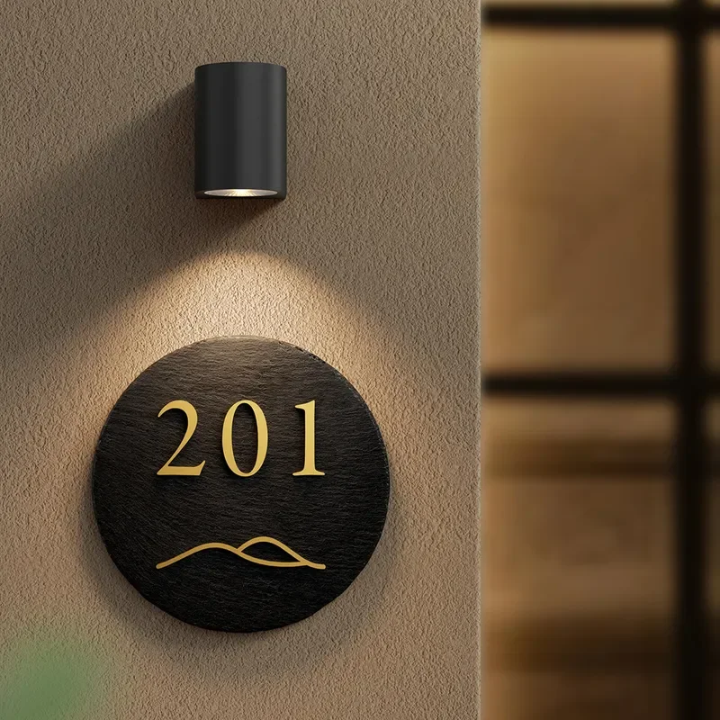 Modern Round Room Number Plate for Hotel Restaurant Private Tea Room Sign High End Acrylic Door Name Tag B&B Guest House