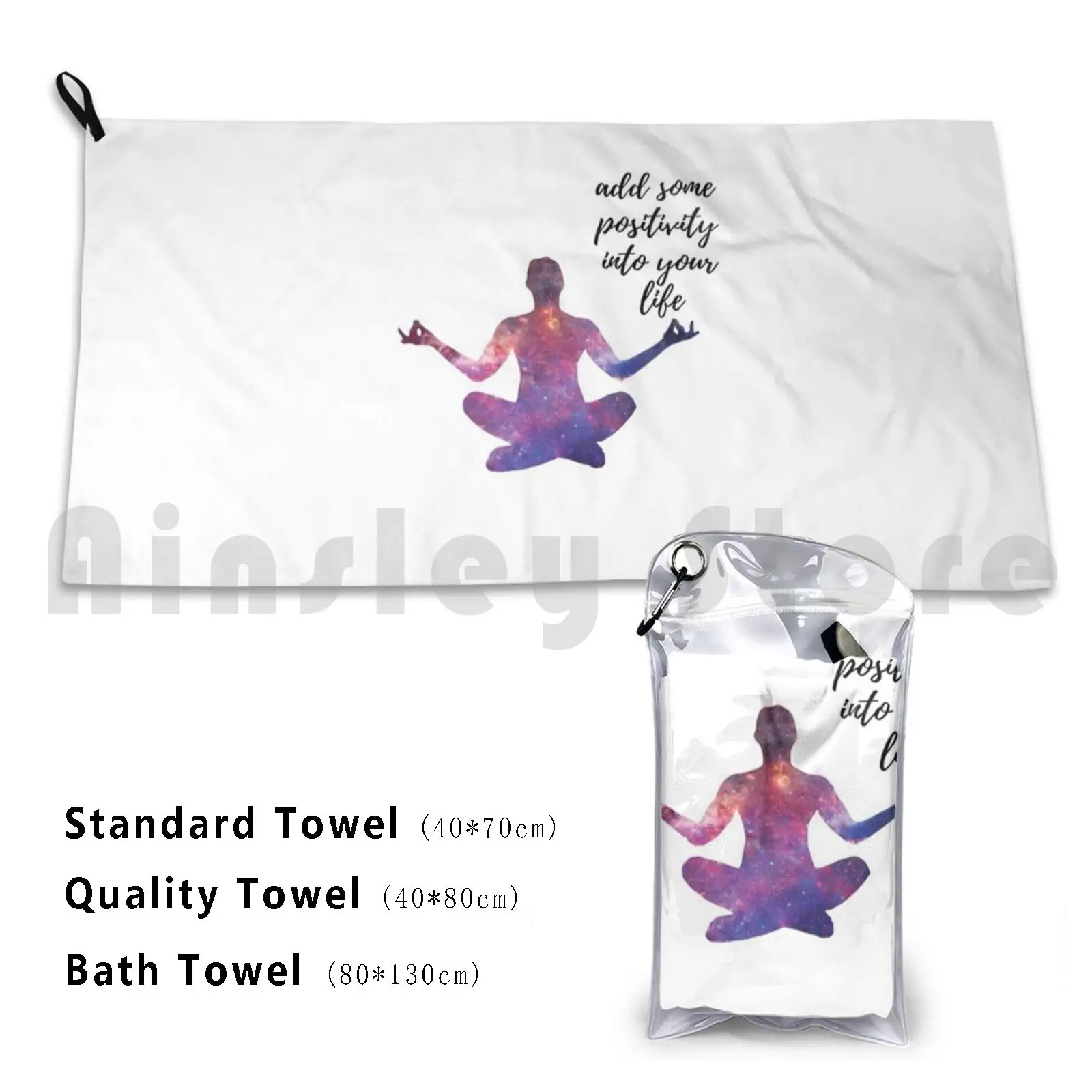 Add Some Positivity In Your Life Custom Towel Bath Towel Meditation Zen Buddhism Spiritual Buddha Hippie