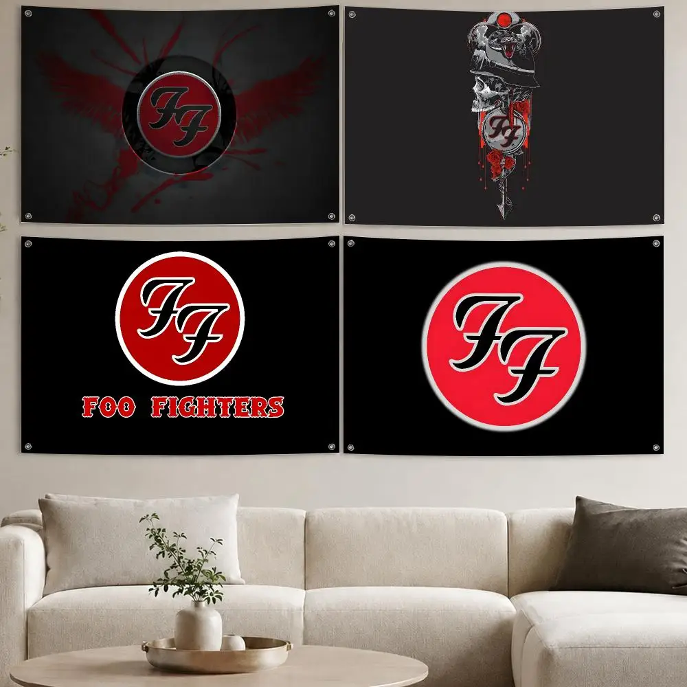 Foo Fighters Flags Aesthetic Wall Tapestry Printed Wall Hanging Living Room Party Outdoor Decor
