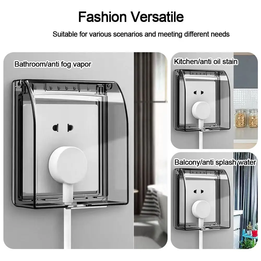 Self-Adhesive Switch Protective Cover Wall-mounted Plastic Socket Waterproof Box 86 Type Electric Plug Cover Wall