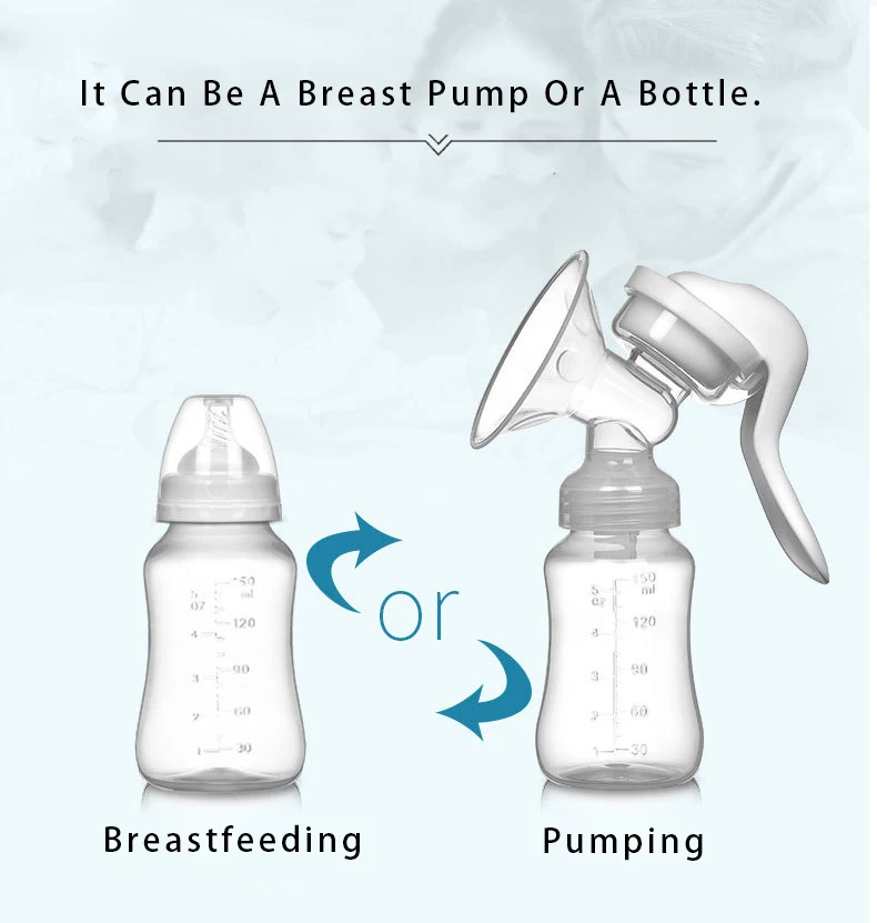 ZIMEITU Manual Breast Pump Baby Nipple Feeding Breasts Pumps with High Suction Power for Postpartum Women Postnatal Supplies