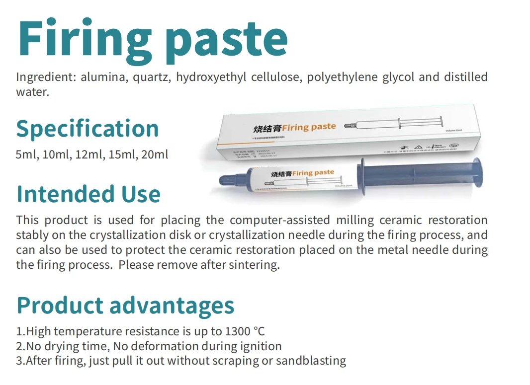 10 Pieces Fix Firing Paste for Dental Lab Sintering Furnace Supporting Zirconia Or Glass Ceramic Restoration