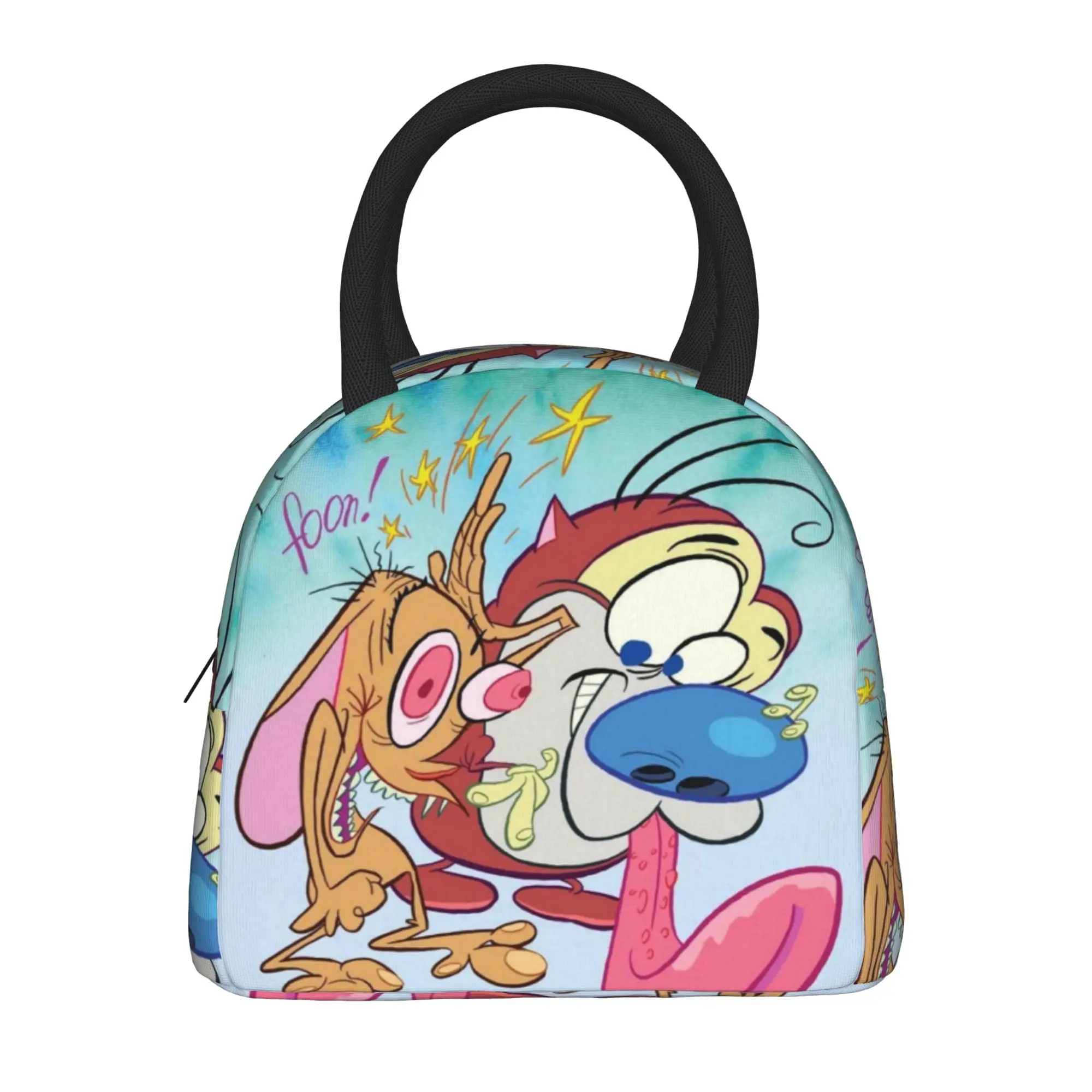 The Ren & Stimpy Show Cartoon Insulated Lunch Bag for Men Women  Storage Food Box Reusable Thermal Cooler Lunch Box For Picnic